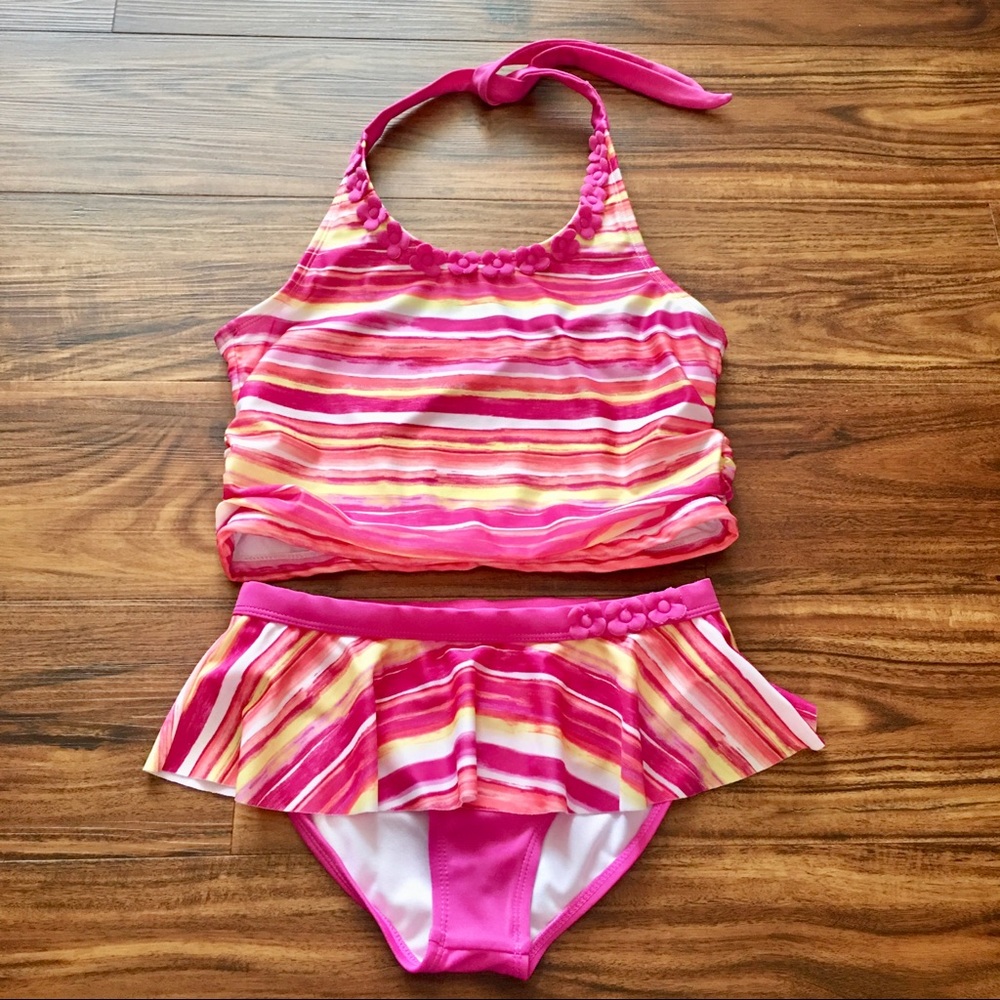Girls Gymboree Striped Tankini Swimsuit